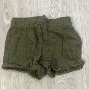 Olive Green Girls Shorts